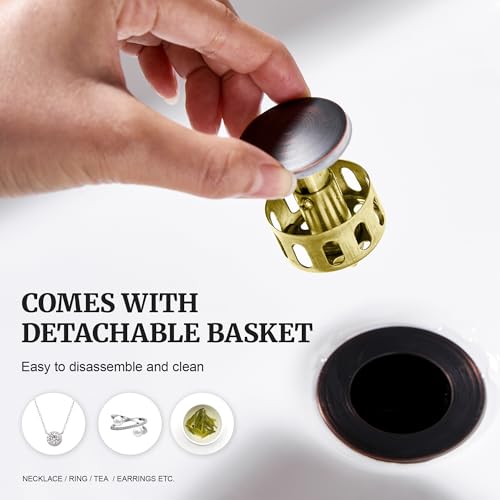 Bathroom Sink Stopper (With Overflow / Oil Rubbed Bronze)