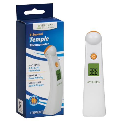 Veridian Temporal Contact Thermometer LCD Display 09 (1 Count (Pack of 1))