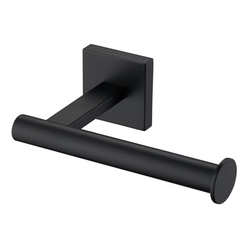 Toilet Paper Holder for Bathroom Toilet Roll Holder Hold Mega Rolls Wall Mounted (Matte Black / Vertical)