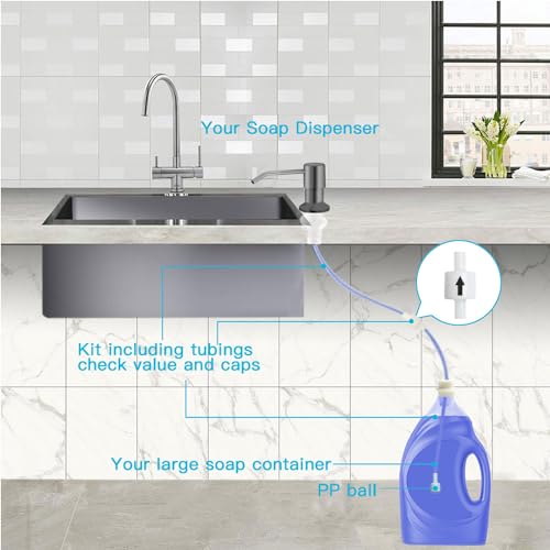 Dish Soap Dispenser for Kitchen Sink (Gray)