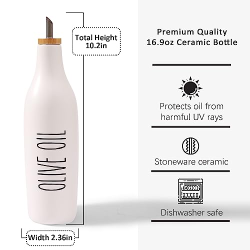 Olive Oil and Vinegar Dispenser Set (Print-White&Tary)