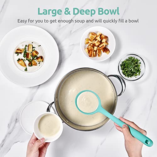 13 inch Silicone Soup Ladle (Large (4oz, 13in) / Aqua Sky)