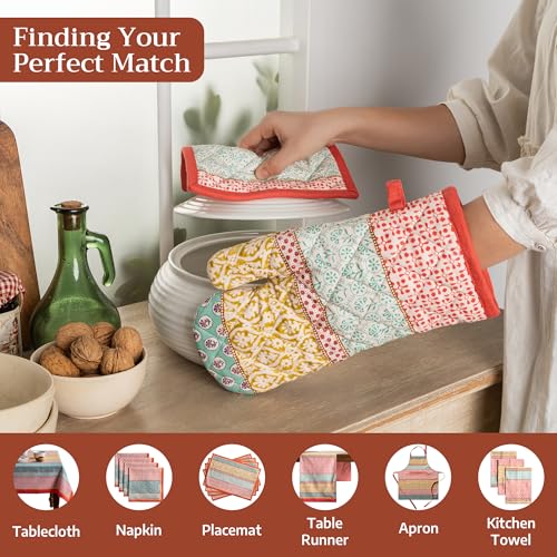 Maison d'Hermine Oven Gloves 100% Cotton Oven Mitt (002 - Provence / 7.5" x 13" (Oven Mitt))