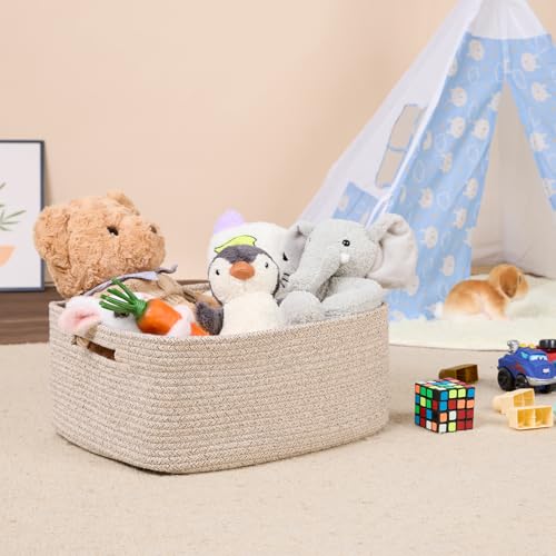 Large Storage Baskets for Shelves (3pcs-L17×W13×H7.5" / Natural)