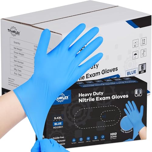 Heavy Duty Blue Disposable Nitrile Gloves (06 Blue (S, 1000ct))