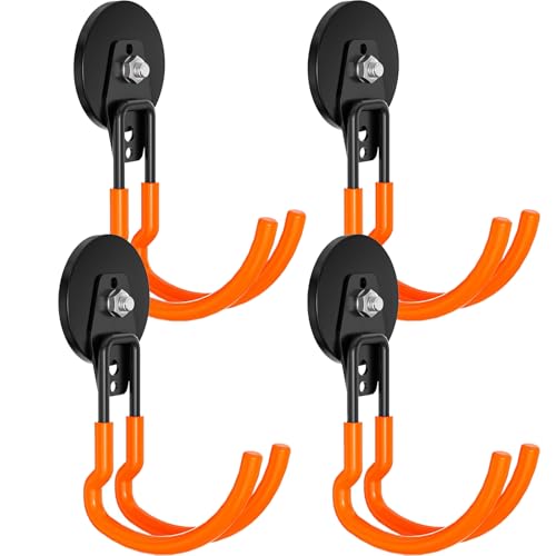 Magnetic Hooks Heavy Duty 4 Pack Storage Garage Magnet Hooks (Orange4pro)