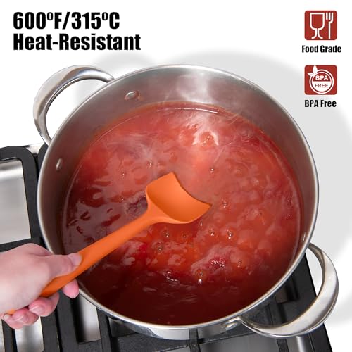 600°F Heat Resistant Silicone Spatula Scrapers (Set of 4 / Multicolor 7)