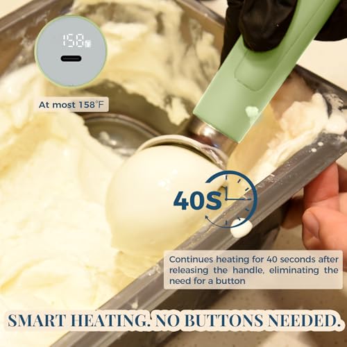 Heated Ice Cream Scoop Rechargeable (Pistachio Green / 2 oz)