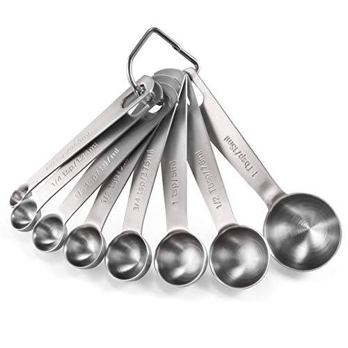 18 8 Stainless Steel Measuring Spoons Set of 8 (4.9in)