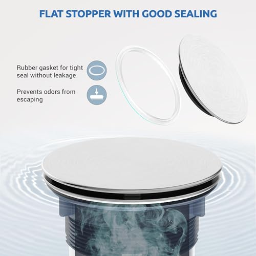 Kitchen Sink Drain Assembly with Removable Deep Basket Strainer (Brushed)