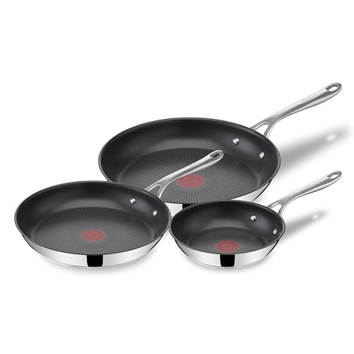 x Jamie Oliver Nonstick Coated Stainless Steel Pans 8" (Nonstick Stainless Steel / 3-Piece)