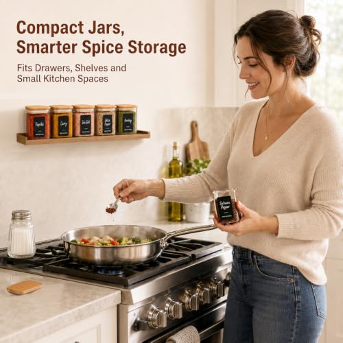 Glass Spice Jars 8oz Set of 6 (8 fl oz x 6)