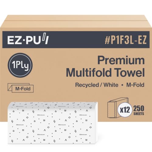EZ Pull Premium 1ply MULTIFOLD Paper Towels (250 Sheets (Pack of 12))