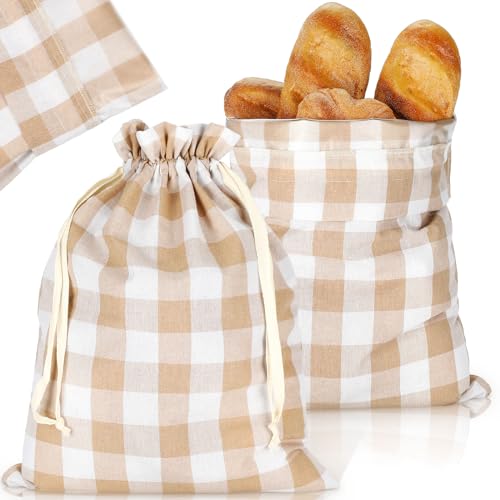 2 Pcs Linen Bread Bags Homemade 13x17 Inches (Classic Style)