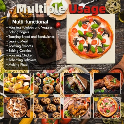12.6" Square Pizza Stone (12.6x12.6"x0.4"H)