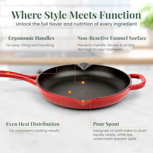 Enameled Cast Iron Skillet (Cabernet)