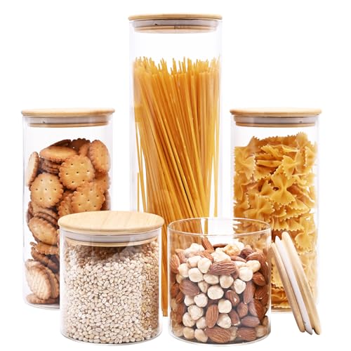 Glass Food Storage Jars (Round-MIX 5pc)