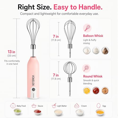 Electric Egg Beater Whisk (Pink)