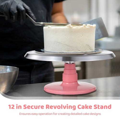 Aluminium Alloy Revolving Cake Stand (Pink)