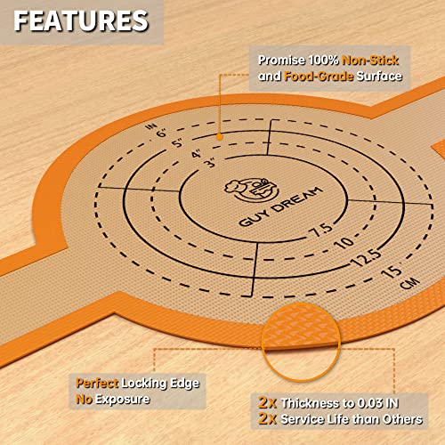 GUYGUYDREMAT Bread Sling for Dutch Oven (20.8"L x 8.3"W / Brown Mat with Orange Border)