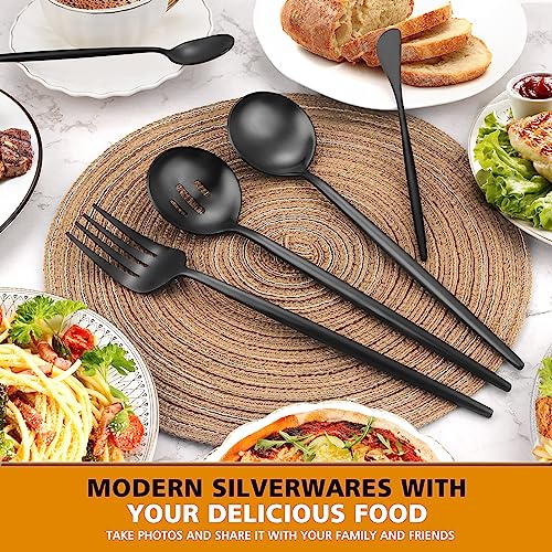 5pcs Matte Black Serving Set (Black / 5-piece)