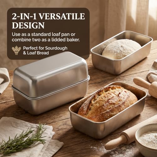9x5Inch Loaf Pan for Bread Baking (Silver / Medium)
