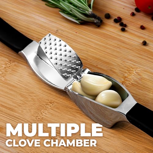 Metal Comfort Grip Garlic Press (Black)