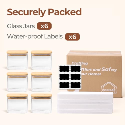 Small Glass Containers with Lids 0.7 Qt (0.7 qt x 6)