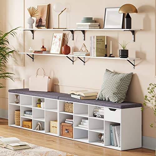 Long Wall Shelves (White / 39.4 Inch)