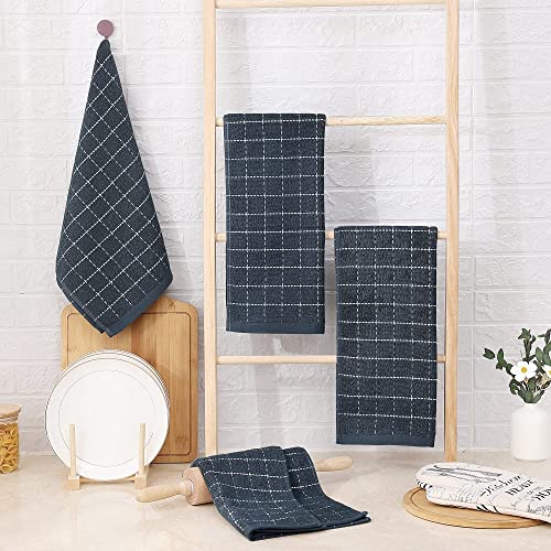100% Cotton Terry Kitchen Towels (Dark Grey / 13 X 28 - 8 Pack)