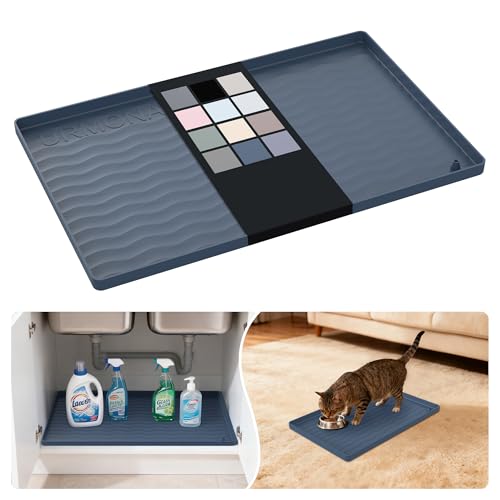 Waterproof Silicone Under Sink Mat (Dark Grey / 22"W x 25"L)