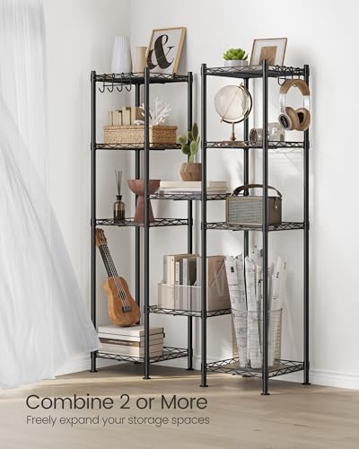 5 Tier Bathroom Shelf (Ink Black + Translucent / 5 Tiers (11.8"W))