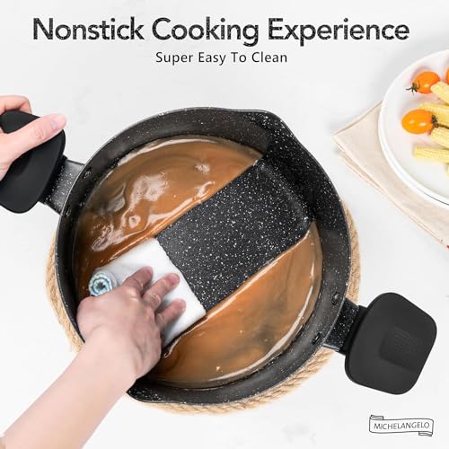 6 Quart Granite Nonstick Pasta Pot with Strainer Lid (Black / 6 Quarts)