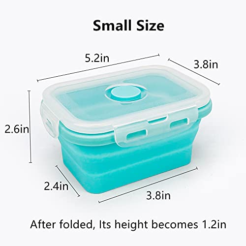 3piece Collapsible Food Storage Containers with Lids (blue)