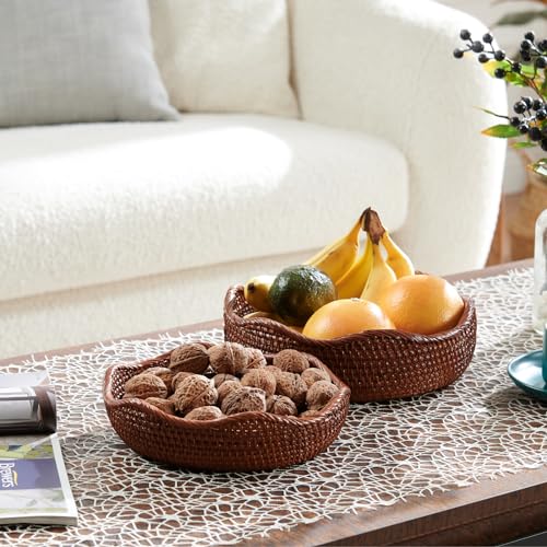 Rattan Bread Basket (Set of 3 (Small/Medium/Large) - Brown)