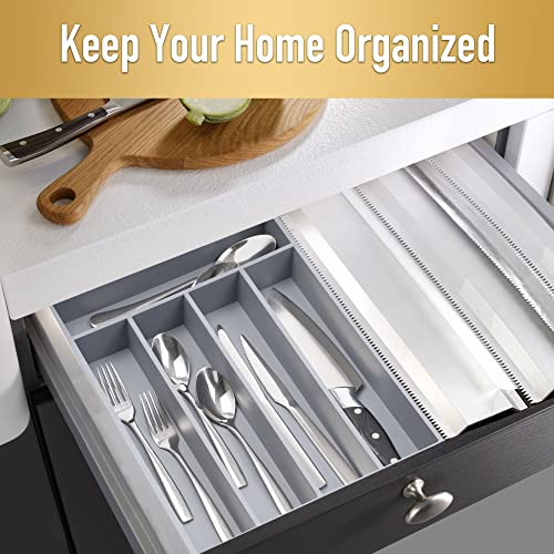Bamboo Silverware Holder (5 Slots / Gray)