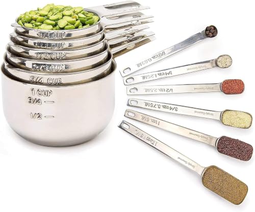 Measuring Cups & Spoons Set of 12 (12 Piece Set)