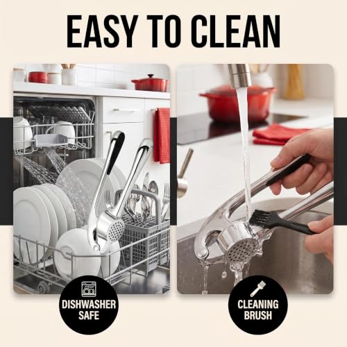 Garlic Press Stainless Steel (Silver+Green)
