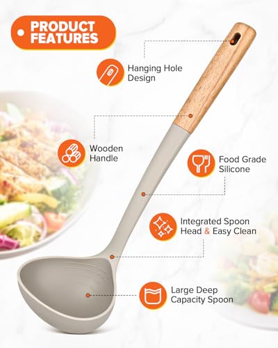 Kitchen Pasta Fork and Ladle Set (Khaki)