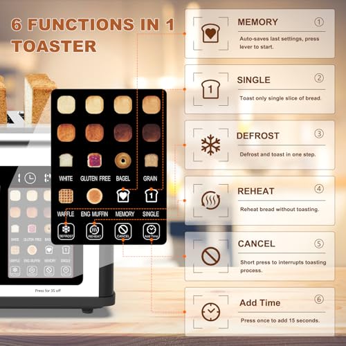 4 Slice Toaster Touch Screen (Black)