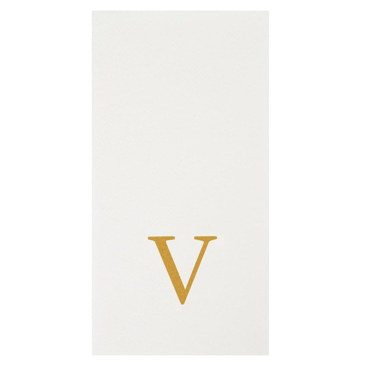 Gold Letter V Monogram Linen (Gold / 2000 Count / V)