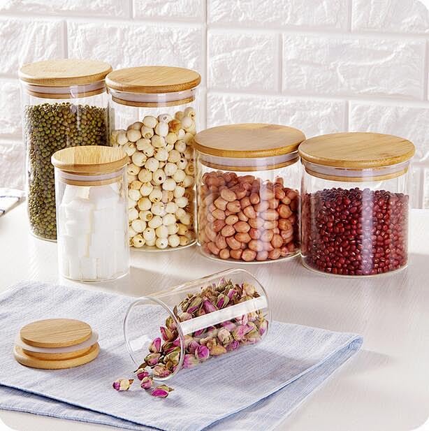 Glass Food Storage Jars (Round-MIX 5pc)