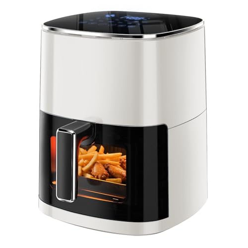 Air Fryer 6.34 QT Digital Airfryer with Visible Window (Beige-6.34 QT / Beige)