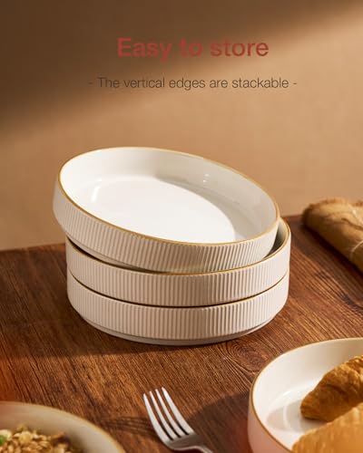 Star 8.25" Pasta Bowls Set of 4 (White / 4 Pcs)