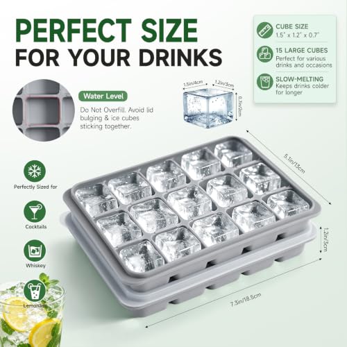 Ice Cube Trays Set of 2 (Snow Gray)