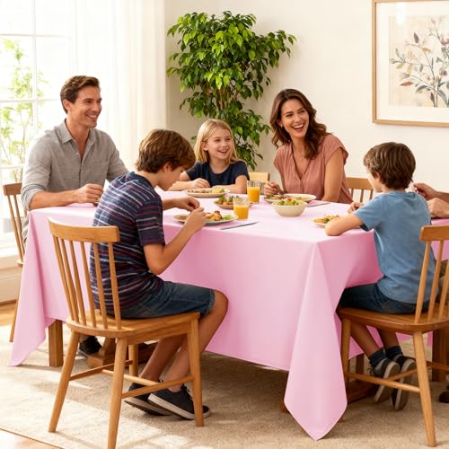 6 Pack Pink Tablecloths for Square Tables (Pink / 70x70 In, 6 Pack)