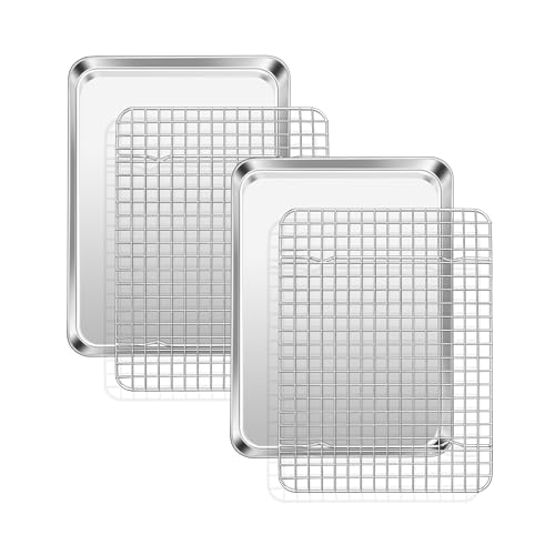 Cookie Sheets with Cooling Racks (12.5 x 9.5 x 1-Inch)
