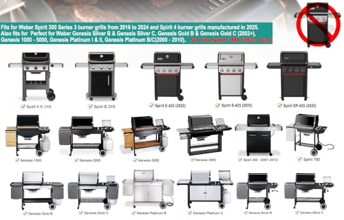 Full Size Griddle Inserts for Weber Spirit & Spirit II 300 Series (22.6" x 17.4" x 3")