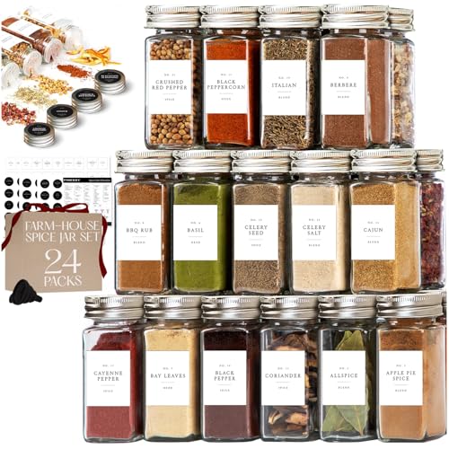 Thick Glass Spice Jars With Labels
