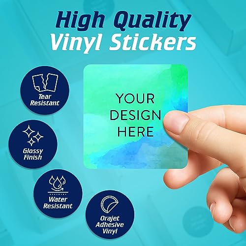100 Custom Vinyl Stickers (Blue Green / 2x2 Square)